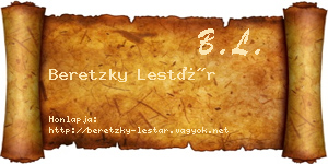 Beretzky Lestár névjegykártya